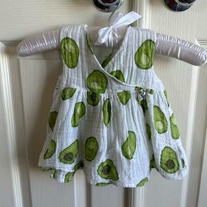 Angel Dear Baby Girl’s Wrap Dress, Size 6-12 months, Avocado print